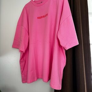 Weekend Collective asos Oversized Hot Pink T-Shirt Size L